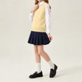 thumbnail image 2 of Jalioing Sweater Vest for Girls Boys Sleeveless V Neck Pullover Vest Kids Teen Plain School Uniform Sweater 5-17 Years, 2 of 8