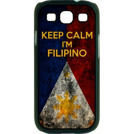 Keep Calm I'm Filipino Hard Black Plastic Case Compatible with the Samsung Galaxy s3 i9300