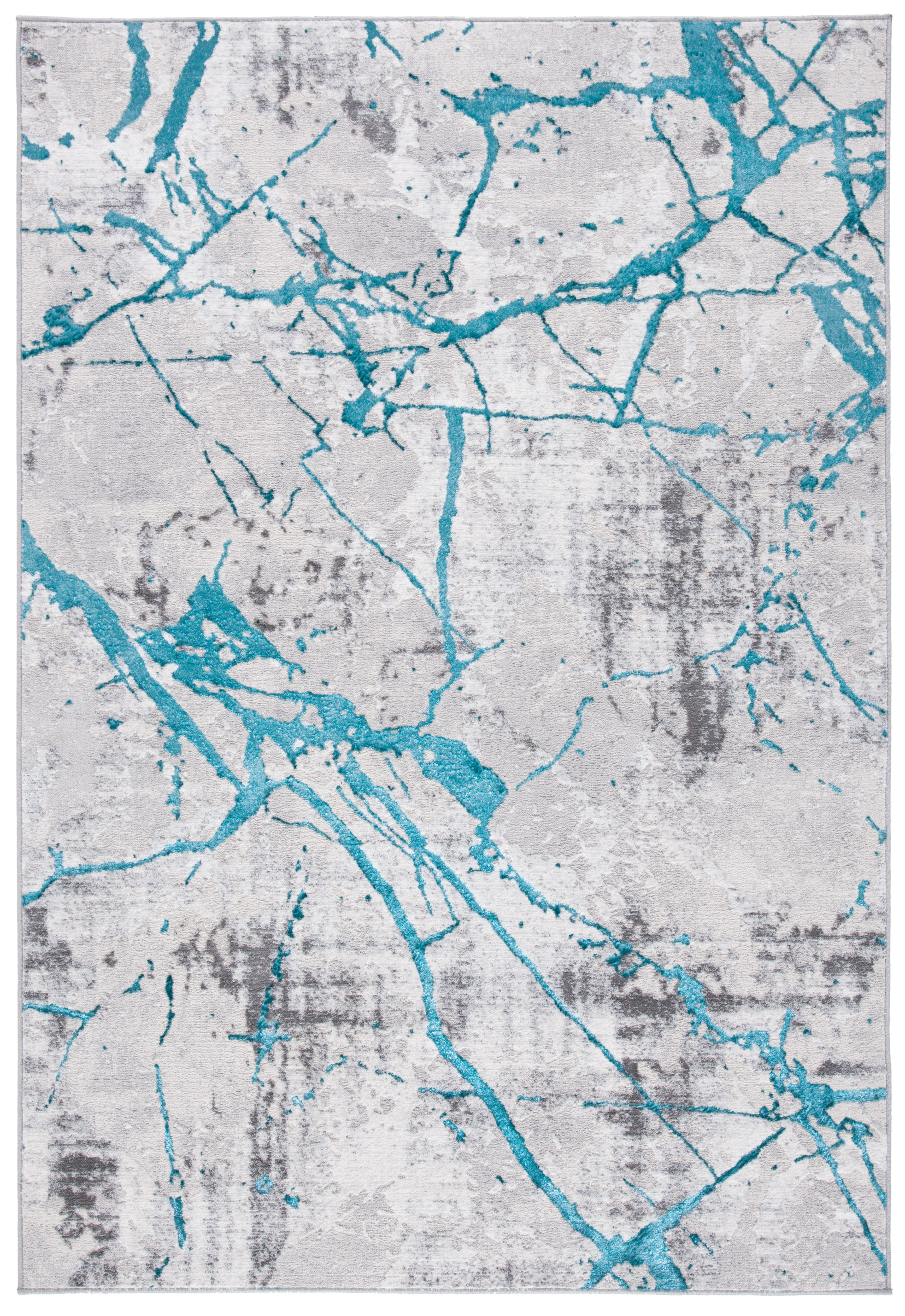 SAFAVIEH Amelia Pemala Abstract Area Rug, Gray/Aqua, 5'5" x 7'7"