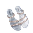 thumbnail image 2 of Miluxas Women's Strappy Sandals Rhinestone Glitter Flat Sandals Sequin Slide Sandals Gold, 2 of 6