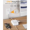 thumbnail image 2 of Adaptador Power Strip DEPOW de 2 a 3 clavijas, 6 enchufes, 4 USB, 2 of 8