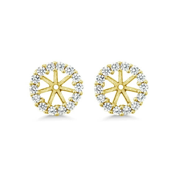 Gem Stone King 18K Yellow Gold Plated Silver Earring Jackets for 5mm Round Studs