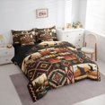 thumbnail image 2 of jejeloiu Wild Duck 7-Piece Twin Bedding,Patchwork Pattern Bedding Comforter Set For Boys,Rustic Multi,Black Reversible, 2 of 7