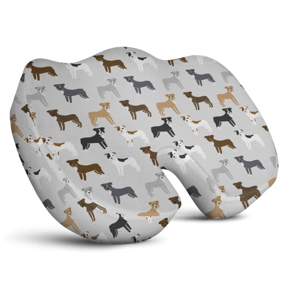 Premium Dog Pattern Memory Foam Seat Cushion Ergonomic Chair Pad for Office Chair, Car, Airplane & Bleachers Sciatica, Tailbone Hip & Back Pain Relief - Chair Cushion for Long Office Workers.