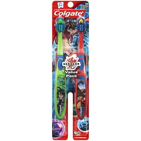 Colgate Bakugan Battle Brawlers Extra Soft 206 Toothbrush For Children, 2ct
