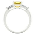thumbnail image 4 of 1.62 ct Square Emerald Cut Natural Citrine Three-Stone Engagement Ring for Women in 18K White Gold, 4 of 5