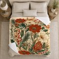 thumbnail image 5 of Printed Flannel Throw Blanket with Autumn Botanical Harvest Pumpkin Mantel, 5 of 9