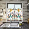 thumbnail image 4 of Yayeee Kitchen Curtains Tier Pair Light Filtering 27"x24" Rod Pocket Short Cafe Window Panel, Abstract Floral, 4 of 7