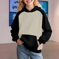 thumbnail image 3 of Mercatoo 𝗖olorblock Hoodie Sweatshirts for Teen Girls Cute Oversized 𝐏reppy Pullover Tops Long Sleeve Sweatshirt with Pocket, 3 of 5