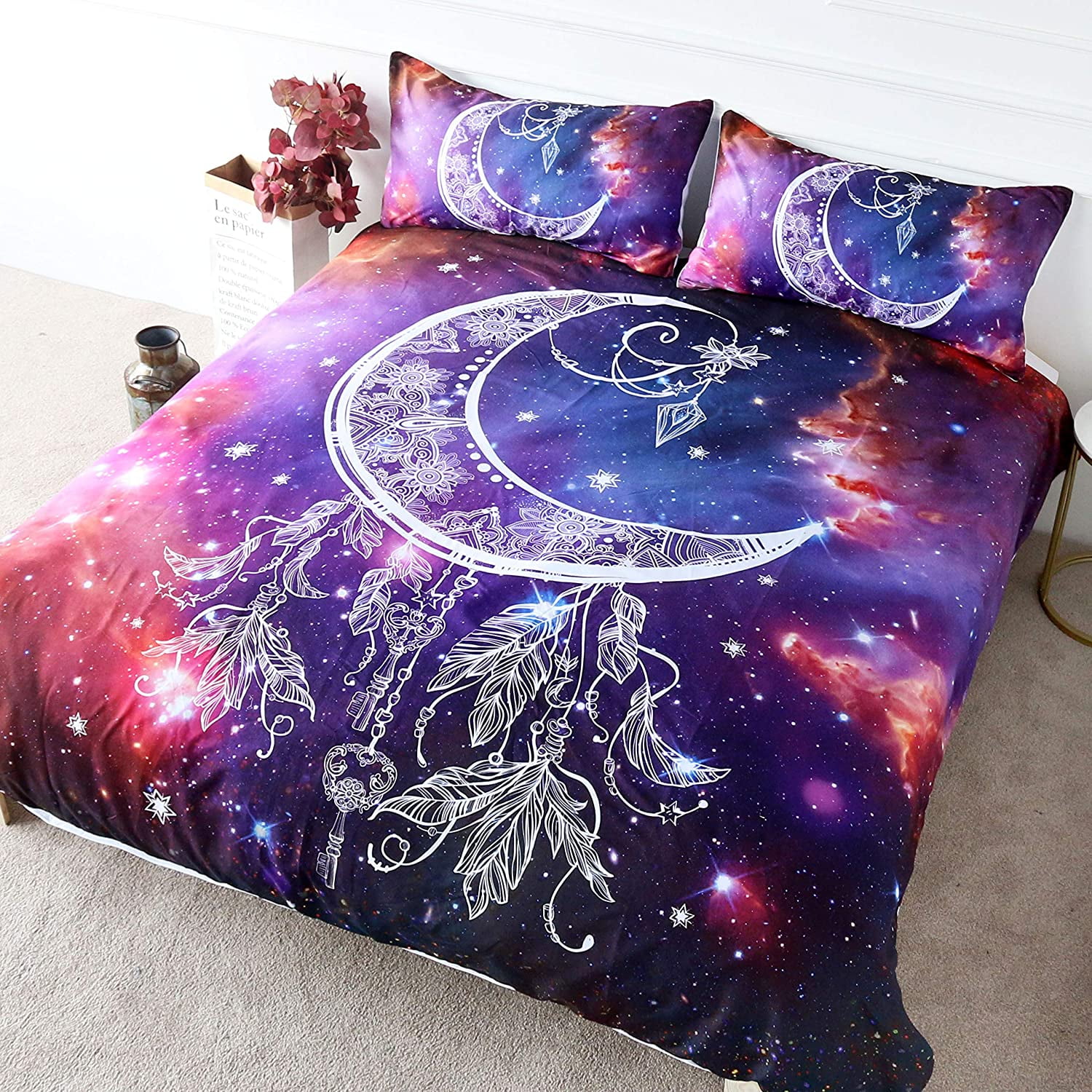 Star Galaxy Bedding Crescent Moon Duvet 