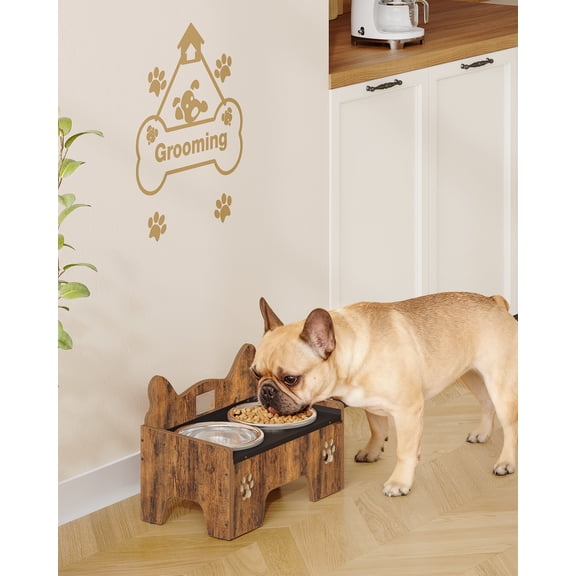 Pet Feeding Bowls,with 2 Bowls，Leak-Proof Dog Bowl Set,for Large,Medium Dogs