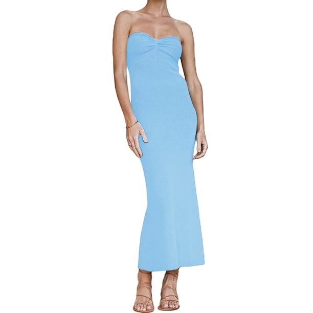VISgogo Vestido Delgado para Mujer Color Sólido Cruzado Hombro Diseño Punto Versátil Elegante Vestido de Cóctel VISgogo moda