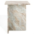 thumbnail image 5 of Safavieh Adriano 2 Leg Marble Accent Table in White / Brown, 5 of 11