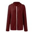thumbnail image 4 of Hauaitttt Autumn Winter Women Loose Fit Long Sleeve Hooded Zip up Cardigan with Pockets Casual Sweatshirt Hoodies for Women over Hoodie for Woman Women Athletic Hoodies Jacket Women Casual Hoodie, 4 of 5