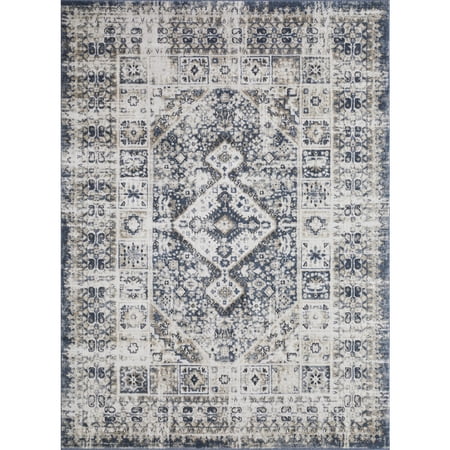 Loomaknoti Kehleigh Avelanz 9' x 12' Blue Oriental Indoor Area Rug