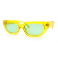 thumbnail image 4 of Womens Classic Mod Rectangular Cat Eye Plastic Fashion Sunglasses Yellow - Green, 4 of 8