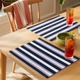 thumbnail image 4 of Purple Navy Blue Striped Placemats Set of 4 Abstract Gradient Lines Art Place Mats Indoor Wipeable Table Mats Washable Cloth Dining Table Placemats for Kitchen Holiday Party Home Decor 13x19 Inch, 4 of 9