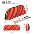 thumbnail image 2 of Leather Semi-Circular Storage Bag 7.5×2.6×1.4in Single Pocket Design Semi-Circular Shape Can Be Used As A Storage Pen Makeup Bag Pale Violet Grey Stripe_2, 2 of 7