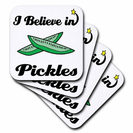 

I Believe In Pickles set of 4 Coasters - Soft cst-105464-1