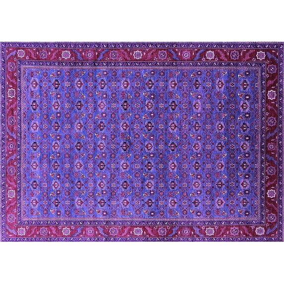 Ahgly Company Indoor Rectangle Oriental Purple Traditional Area Rugs, 8' x 10'