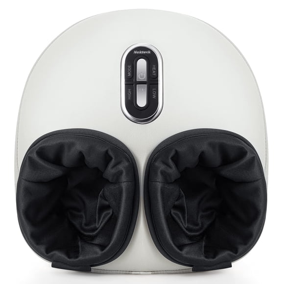 Masajeador de pies Nekteck Shiatsu con calor y compresión de aire, color beige