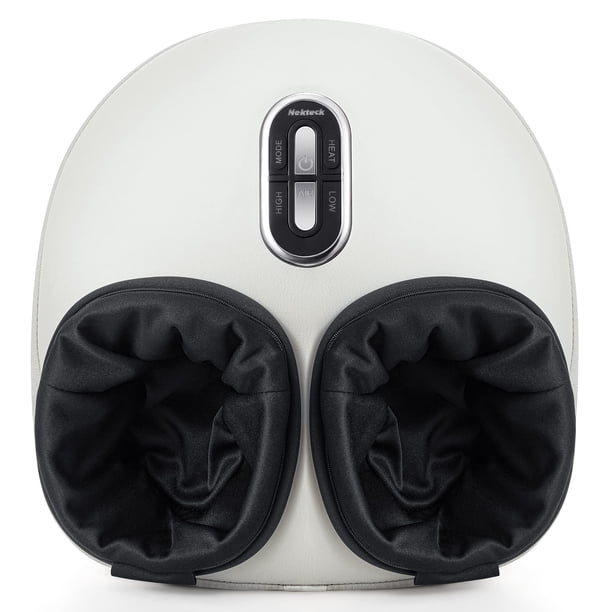 Masajeador de pies Nekteck Shiatsu con calor y compresión de aire, color beige
