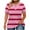 Hot Pink, variant on Otntypg Plus Size Tops for Women Casual Striped Color Block Print Summer Short Sleeve V Neck Tunic Blouse Loose Oversized Comfy Pullover T-Shirts Dark Gray L