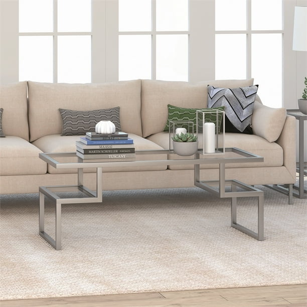 Evelyn&Zoe Contemporary Coffee Table with Glass Top
