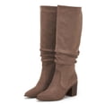 thumbnail image 3 of Ladies' pointed-toe mid-heeled knee-length boots with side zippers, 3 of 3