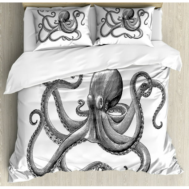 Octopus Duvet Cover Set Queen Size, Octopus Bedding Set