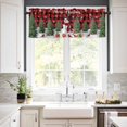 thumbnail image 3 of Snowman Merry Christmas Kitchen Curtains and Valances Set, Red Plaid Winter Socks Xmas Tree Rod Pocket Window Valance Window Curtain Panels for Living Room Bedroom Laundry, 27.5x36in, 3 Pieces, 3 of 7