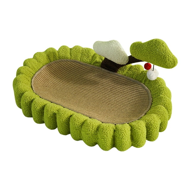 Support de Lit pour Chat avec Protection Balle Fournitures pour Animaux Tapis de Griffoir Ovale pour Chat