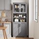 thumbnail image 4 of Gabinete Alto para Baño, Gabinete Independiente con 4 Puertas y Estantes Ajustables, Mueble Moderno para Almacenaje en Cocina, Despensa o Sala, 4 of 9