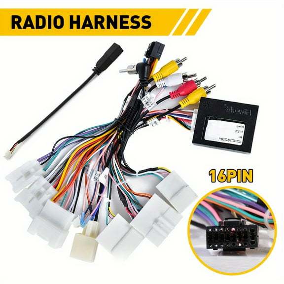 1 Set Car Stereo Radio Power Harness-16PIN for JBL AMP,Compatible with Toyota Corolla/Highlander/Prado/Camry/Vios,High-Quality Reliable Connectors, Organized Wiring for DIY Installers/Car Enthusiasts