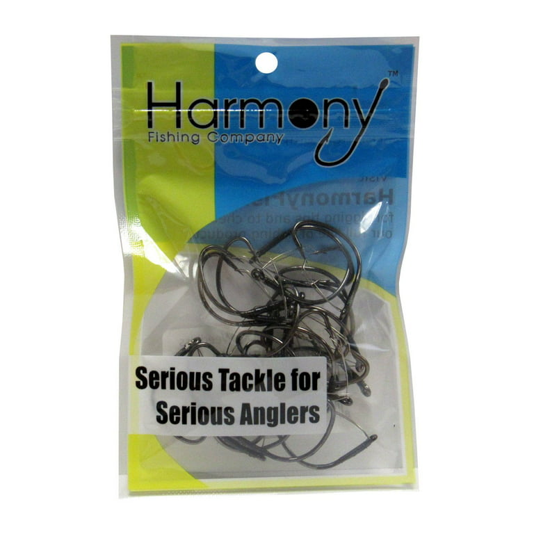Harmony Fishing - Razor Series Wacky Weedless WG Fishing Hooks 25 Pack, Size  1 