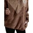 thumbnail image 4 of VSNOW Women Tops Fluffy Color Block Loose Pullover Sweatshirt, 4 of 4