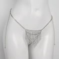 thumbnail image 4 of HOOUN Women's Bohemian Diamond Fringed Sexy Waist Chain Thong Chain Nightclub Briefs-Silver, 4 of 6