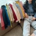 thumbnail image 3 of Femmes Mode Solide Col Roulé Casual Slim Fit Manches Longues Sweat Tops, 3 of 3