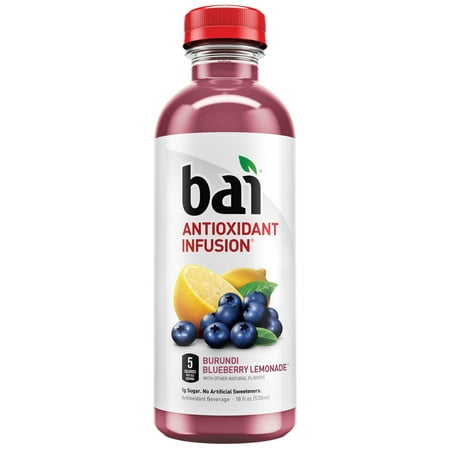 Bai Antioxidant Infused Beverage, Burundi Blueberry Lemonade, 18 Fl Oz