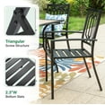 thumbnail image 3 of Sophia & William 9 Piece Outdoor Metal Patio Dining Set 57.5" Square Table and Stackable Chairs Furniture Set for 8, Black, 3 of 7