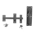 thumbnail image 3 of Renovator's Supply Black Wrought Iron Door Latches Thumb Lock Two Sided Gate Latch Locks, 3 of 9