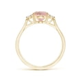 thumbnail image 2 of ANGARA Natural Oval 1.65 ct Morganite Loop Shank Ring with Tiny Diamonds in 14K Yellow Gold for Women | Birthday, Anniversary, Jewelry Gift for Women | Natural Morganite Ring, 2 of 8