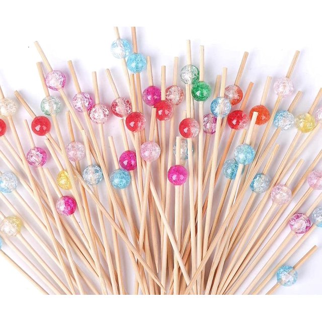120pcs Cocktail Picks Fancy Cocktail Toothpicks For Appetizers Picks Bamboo Cocktail Skewers For Appetizers Wedding Party Toothpicks Food Picks For
