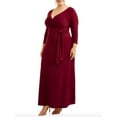 thumbnail image 5 of Ella Samani Plus Size Wrap Dress with ¾-Sleeves, 5 of 5