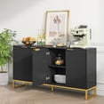 thumbnail image 6 of Fiogmub Fluted sideboards and buffets, Black fluted cabinet, Accent Cabinet Adjustable Shelves, 6 of 7