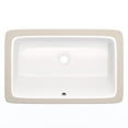 thumbnail image 2 of Novatto NP-U233921BN Rectangular White Undermount Sink with Brushed Nickel Overflow Drain, 2 of 8