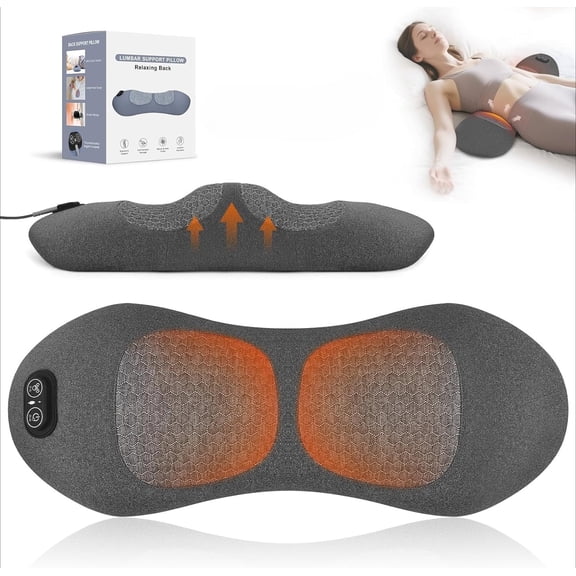 Triple Fusion Back Massager, Vibration, Heating, and Traction Therapy, Back Massager for Pain Relief Deep Tissue,Waist Wedge Bolster