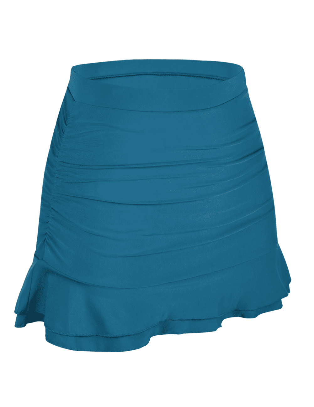 Hilor Women's Skirted Bikini Bottom High Waisted Swim Bottom Shirred Ruffle Swim Skirt
