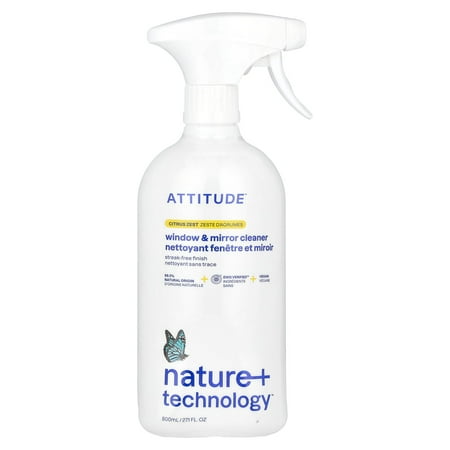 Attitude Window And Mirror Cleaner Spray, Citrus, 27.1 Oz