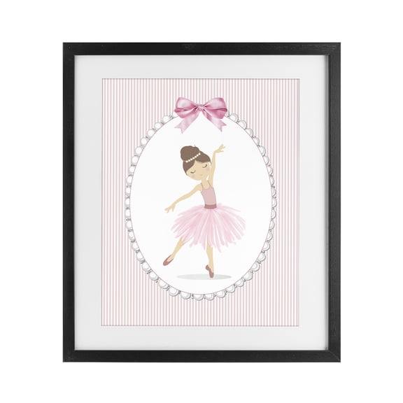 Stupell Industries Cottage Delicate Dance on Stripes Black Framed Print Under Glass, 13 x 16, by Christine Simpson Art